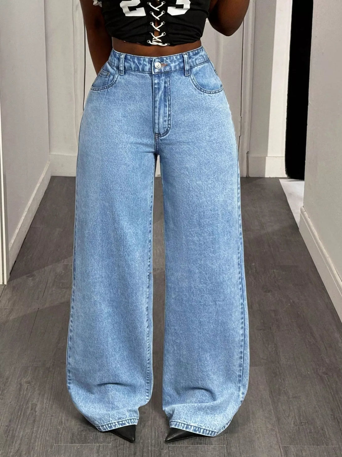 GOOD LUCK Wide Leg Jeans - cas7m