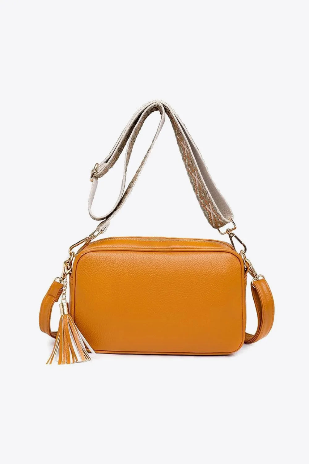 PU Leather Tassel Crossbody Bag - cas7m
