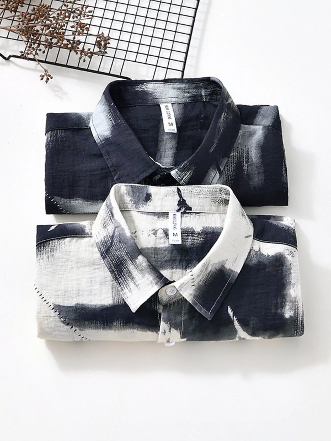 Men's Plus Size Abstract Print Short Sleeve Shirt - cas7m