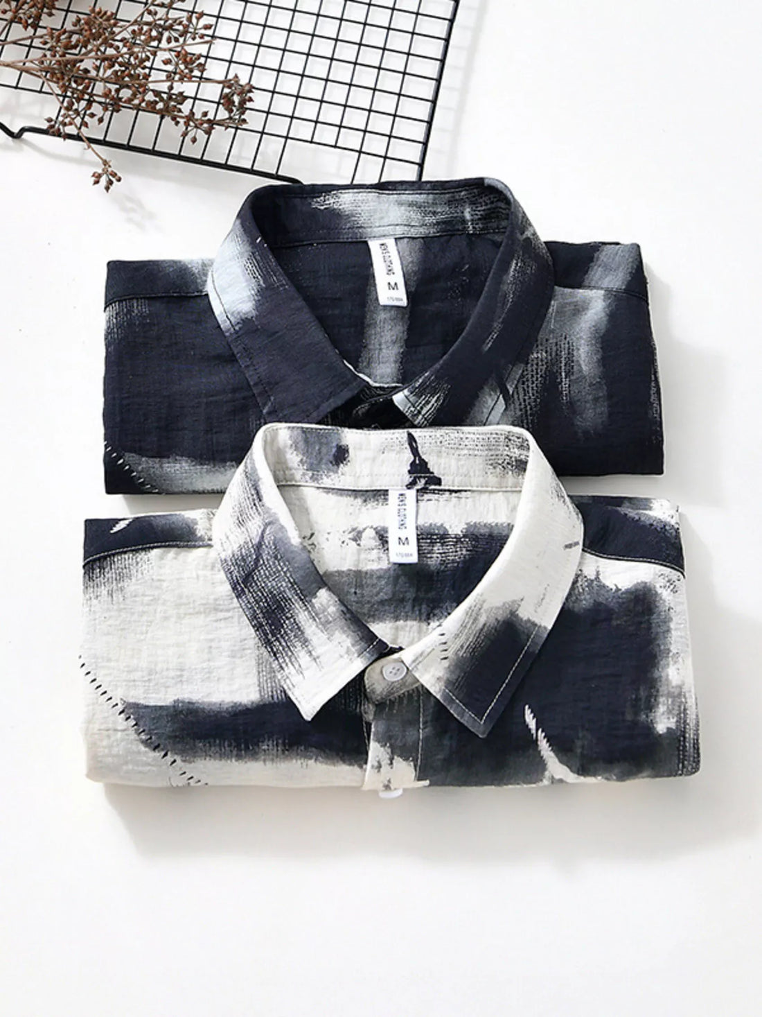 Men's Plus Size Abstract Print Short Sleeve Shirt - cas7m
