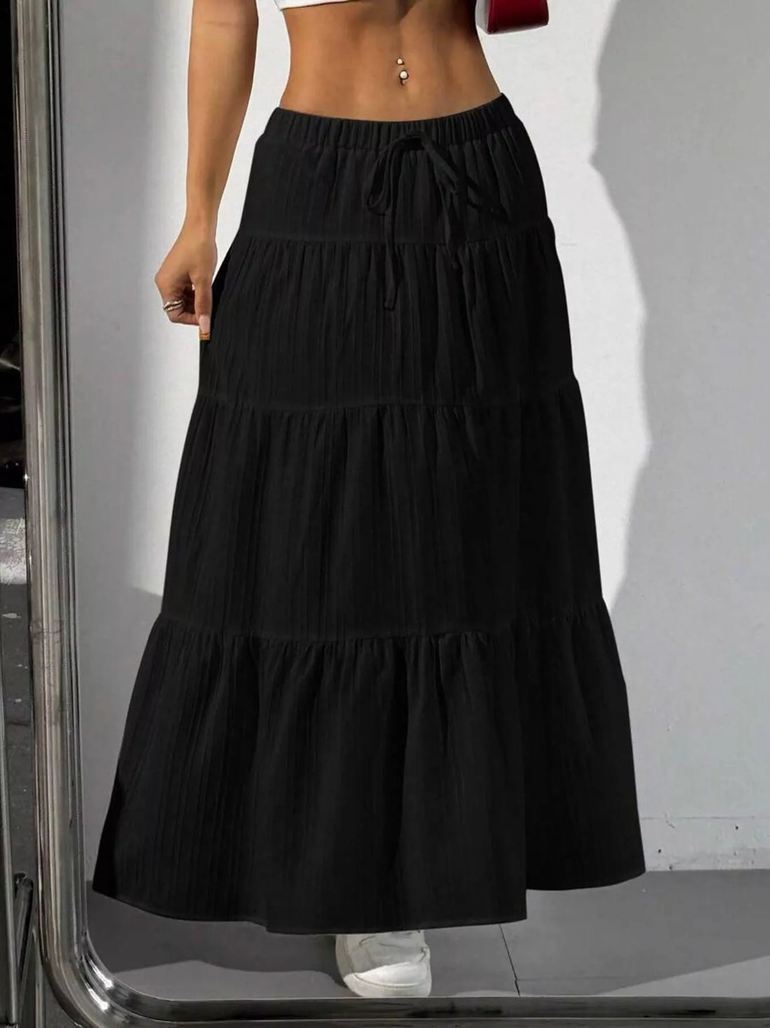 Flowy Tiered Maxi Skirt - cas7m