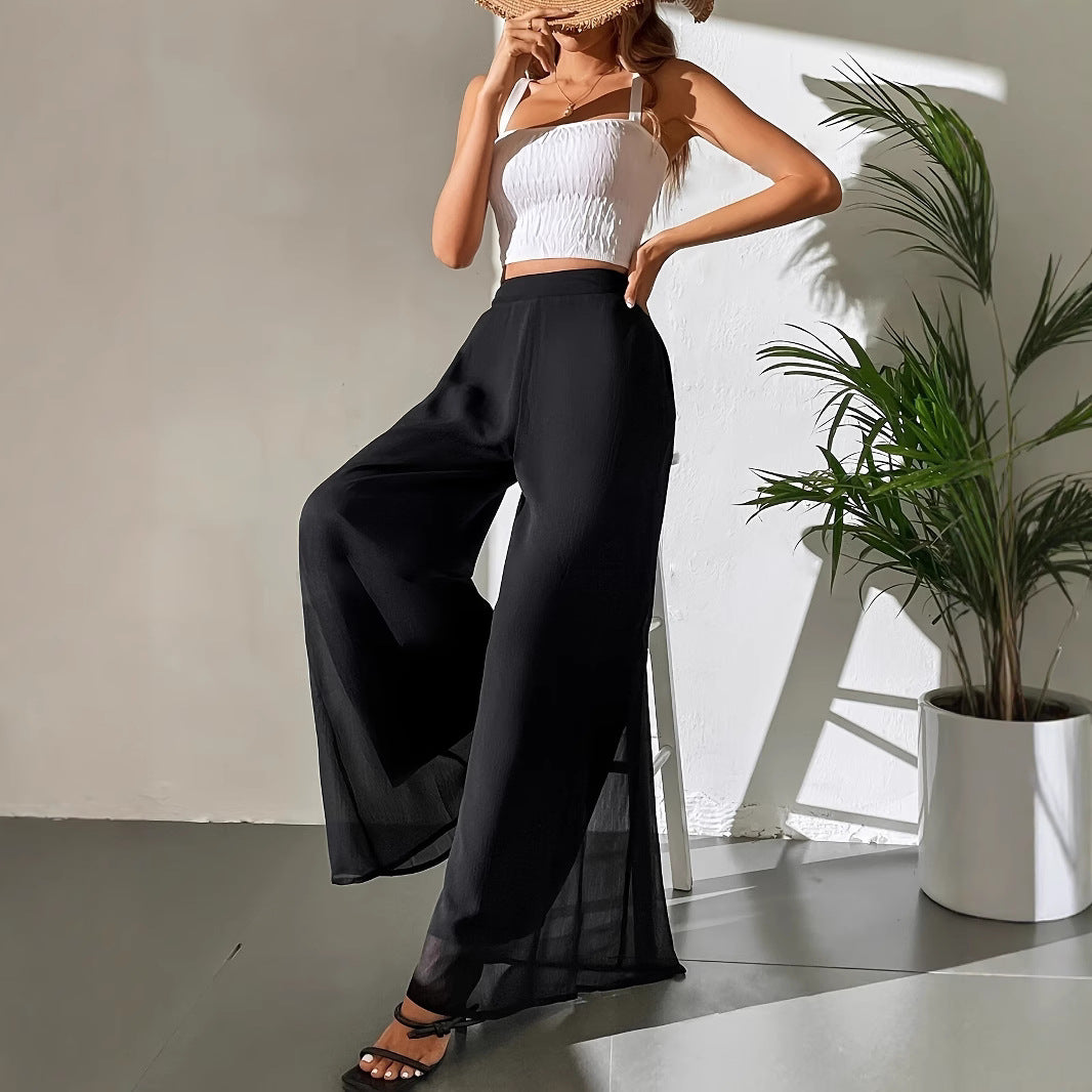 Casual Chiffon Wide-leg Pants Loose Trousers - cas7m