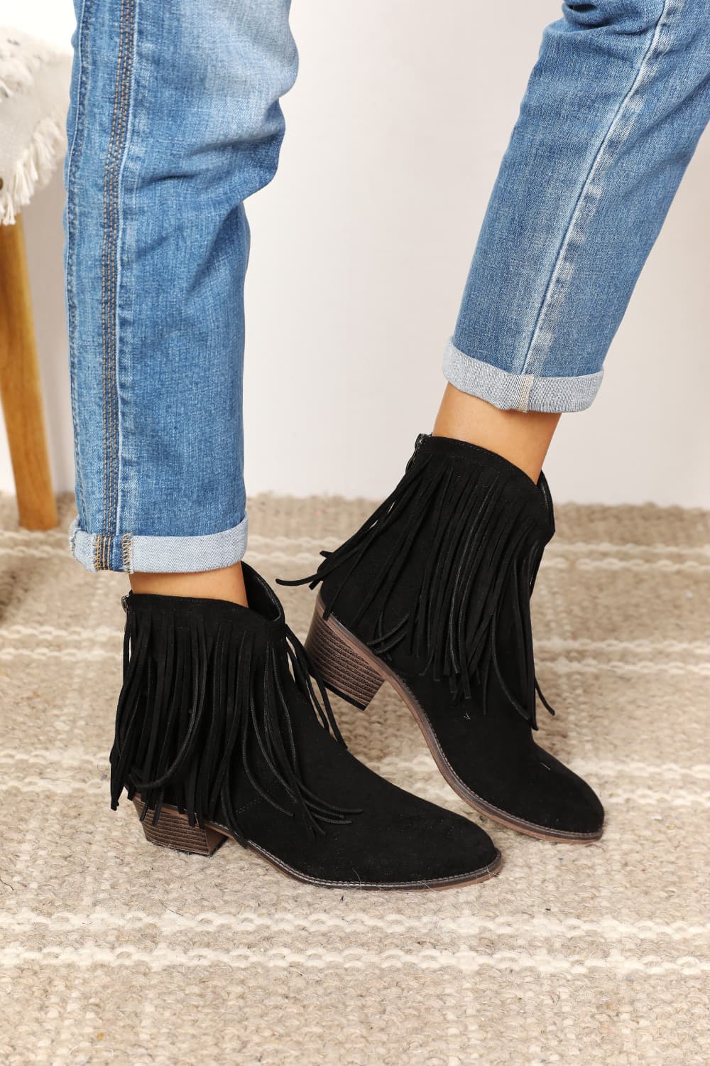 Legend Women's Fringe Cowboy Western Ankle Boots - cas7m