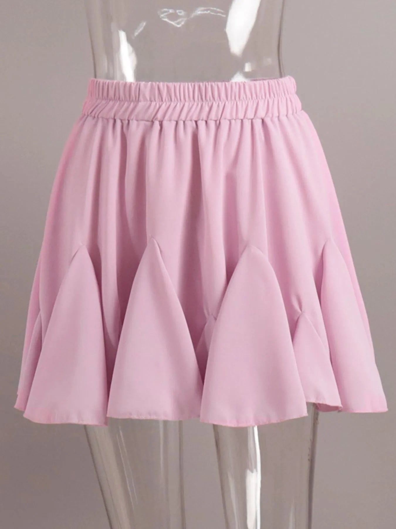 Elastic Waist Ruffled Hem Skirt - cas7m