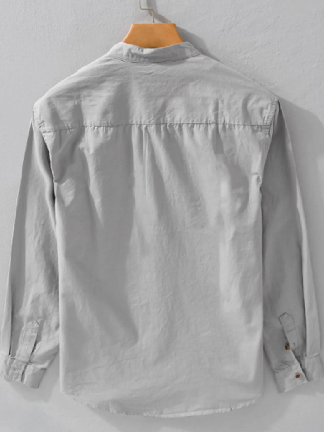 Men's Plus Size Button Up Long Sleeve Shirt - cas7m