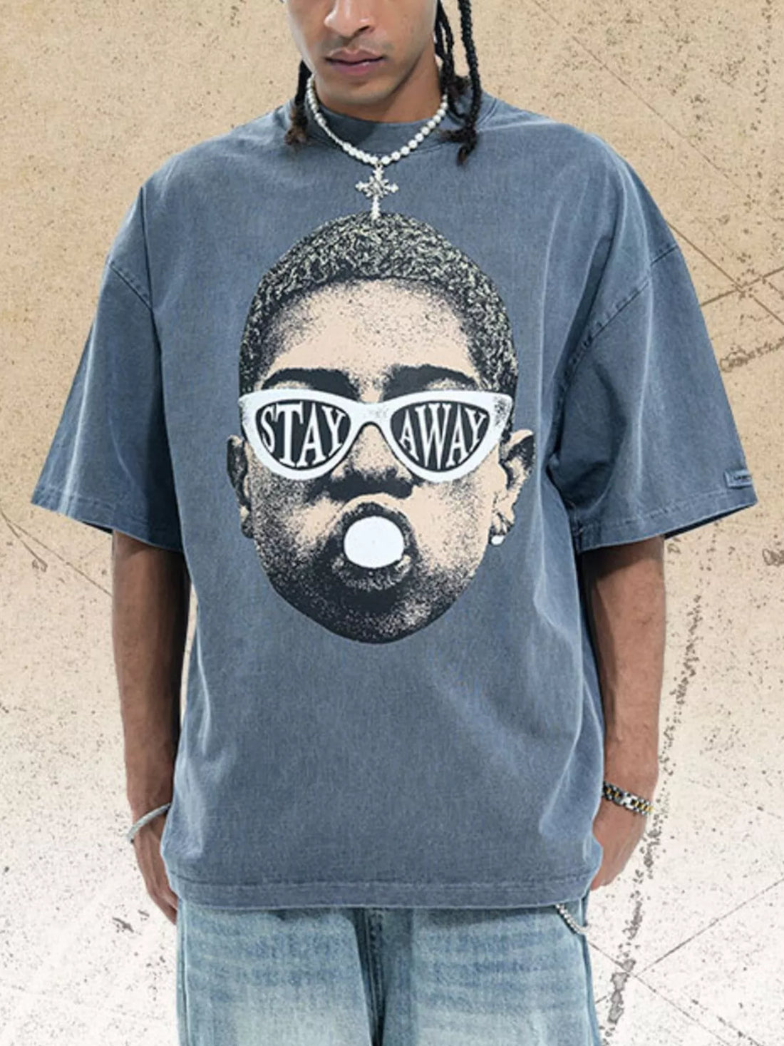 Men's Graphic Short Sleeve Oversized T-Shirt - cas7m