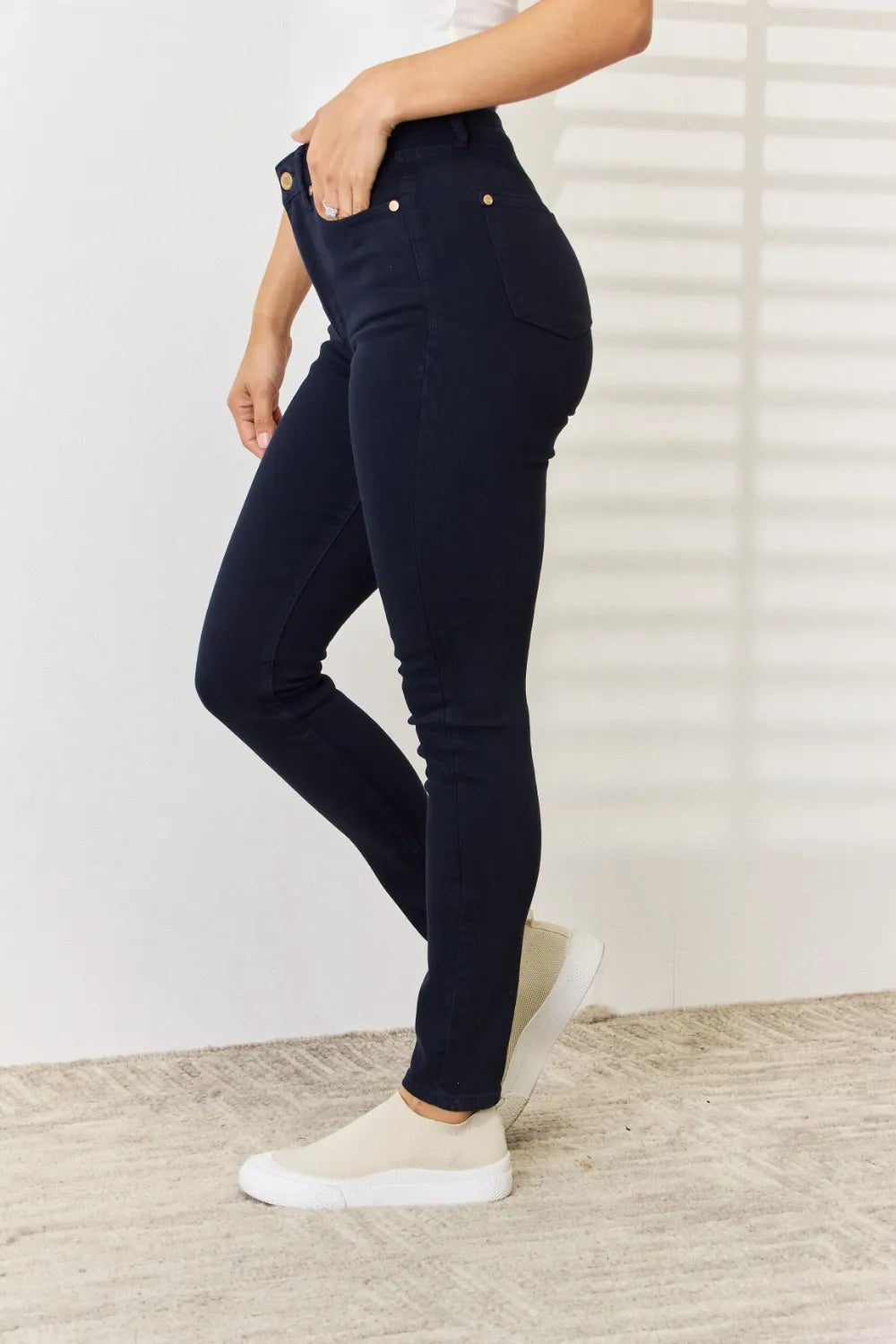 Judy Blue Full Size Garment Dyed Tummy Control Skinny Jeans - cas7m