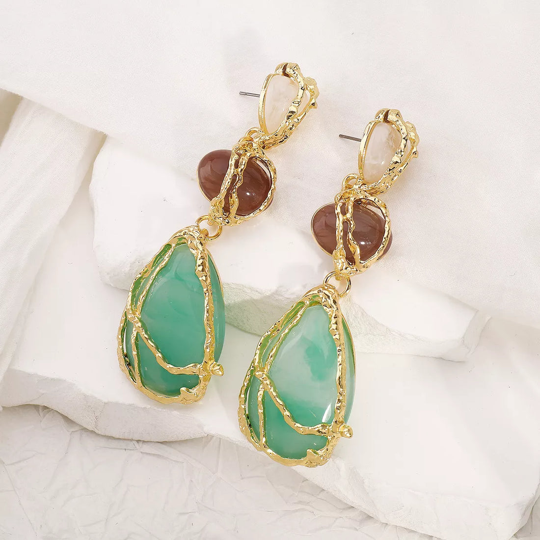 18K Gold-Plated Teardrop Earrings - cas7m