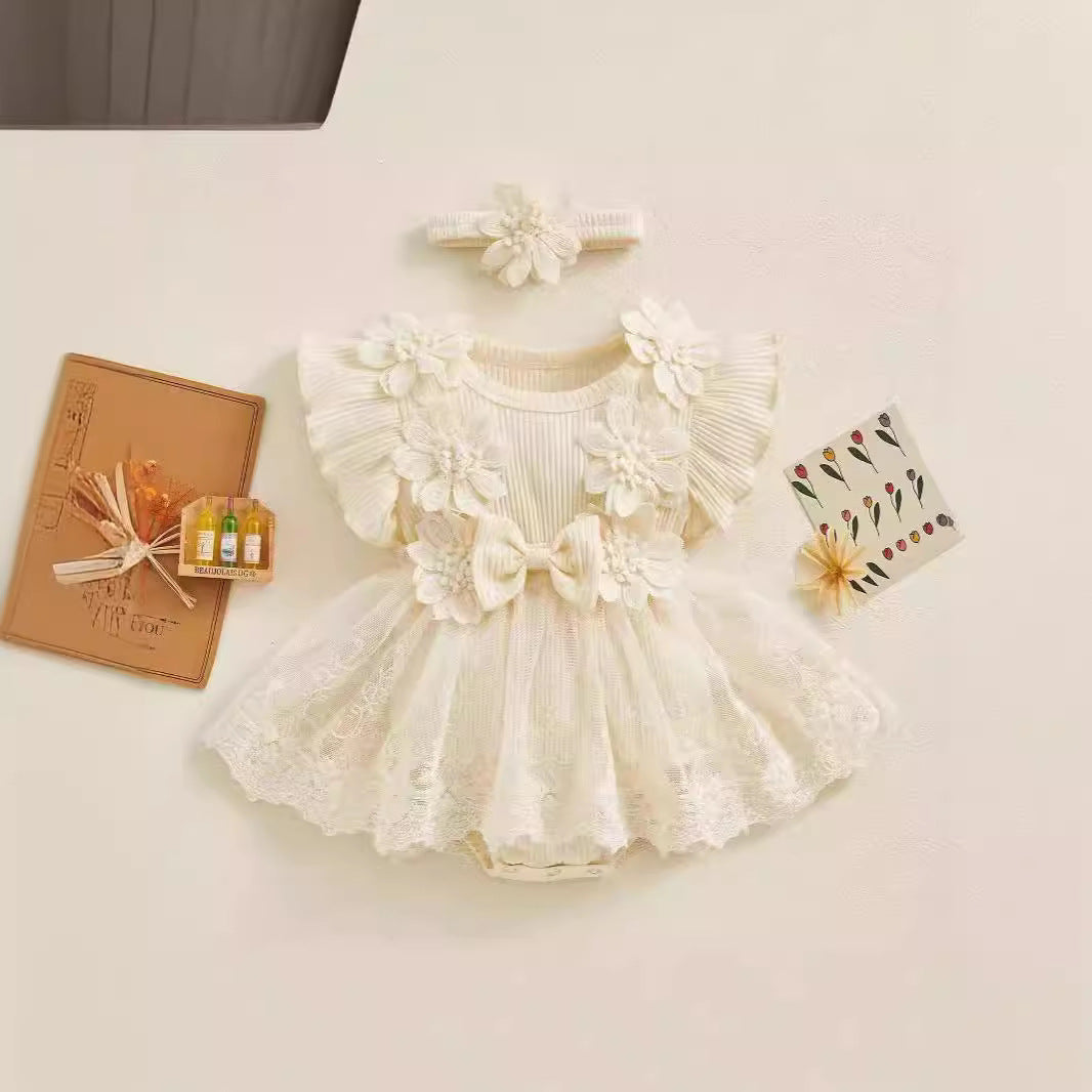 Baby Short Sleeve Romper Dress - cas7m