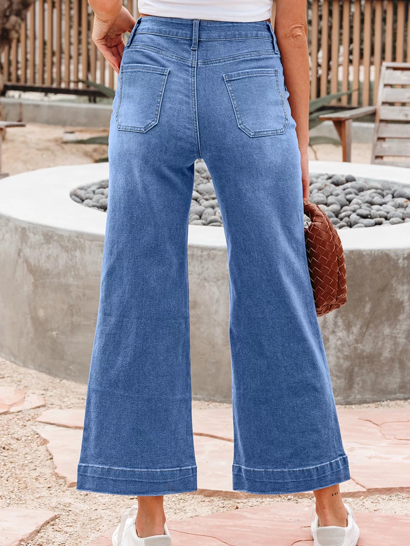 High-Waisted Wide Leg Flare Jeans - cas7m