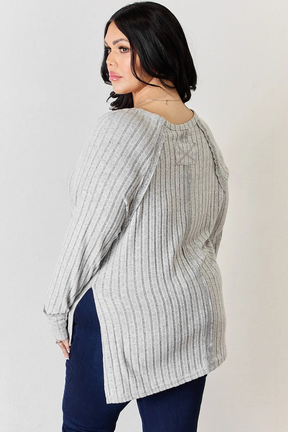 Ribbed Basic Stretch Top – Versatile & Comfy Poly Blend - cas7m