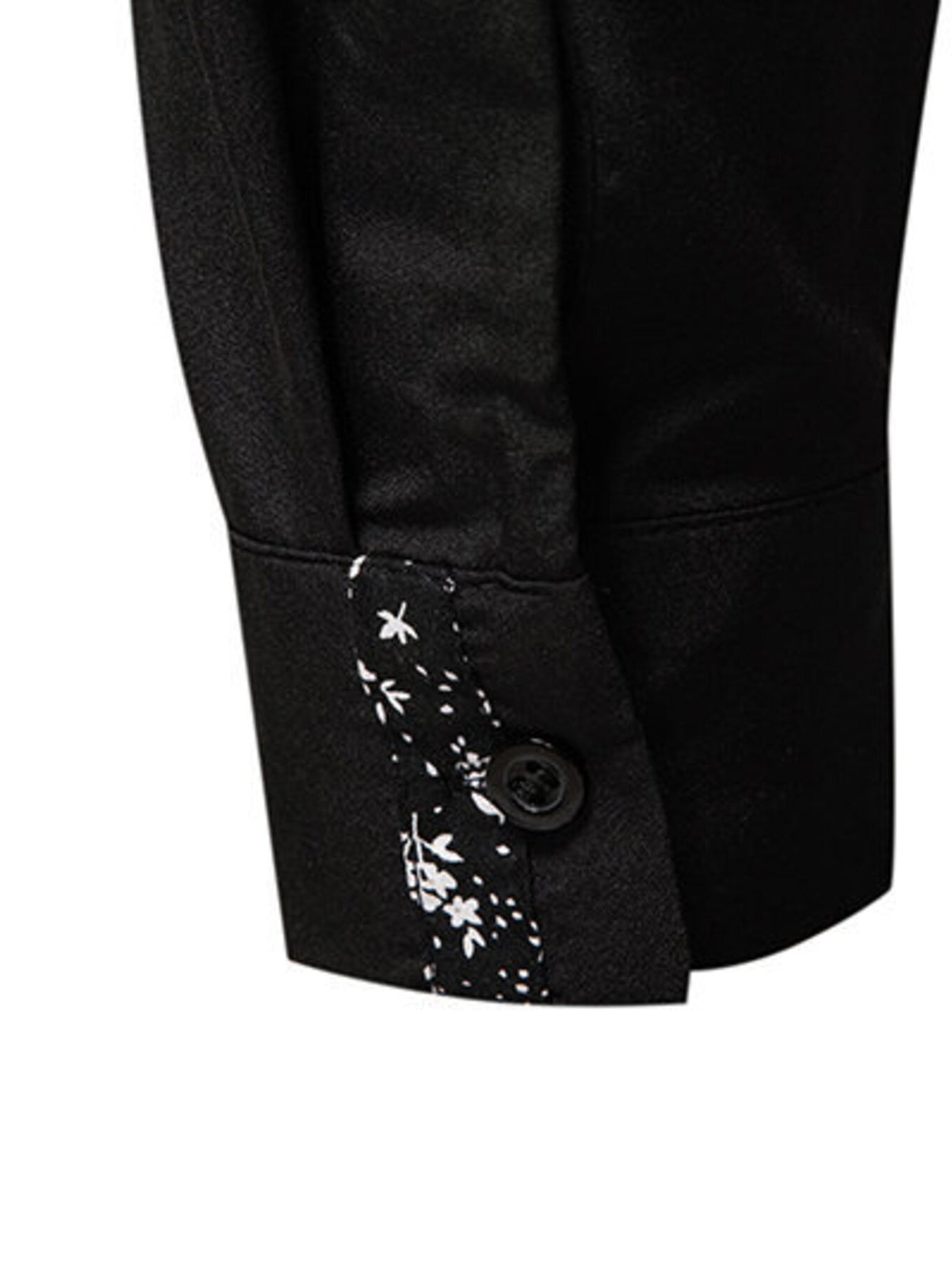 Men's Floral Trim Slim Fit Long Sleeve Shirt - cas7m