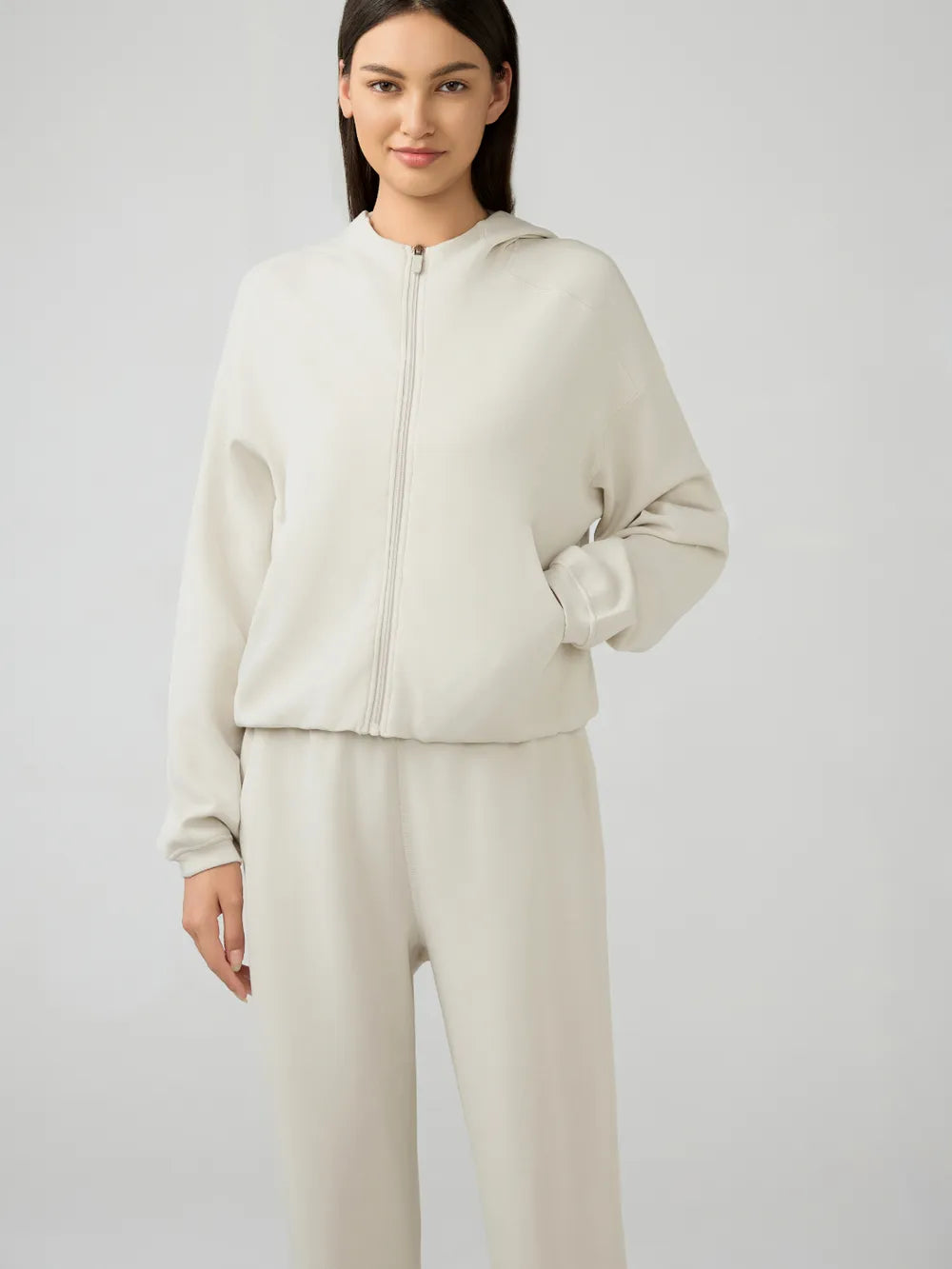 Millennia Zip Up Dropped Shouder Active Hooded - cas7m