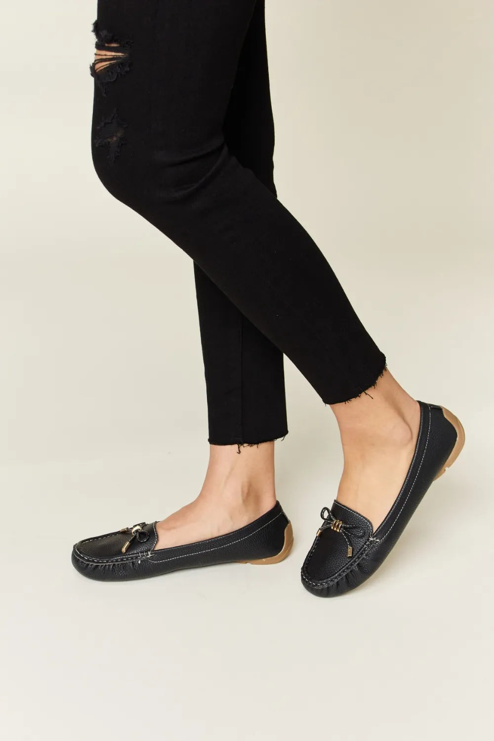 Forever Link Slip On Bow Flats Loafers - cas7m