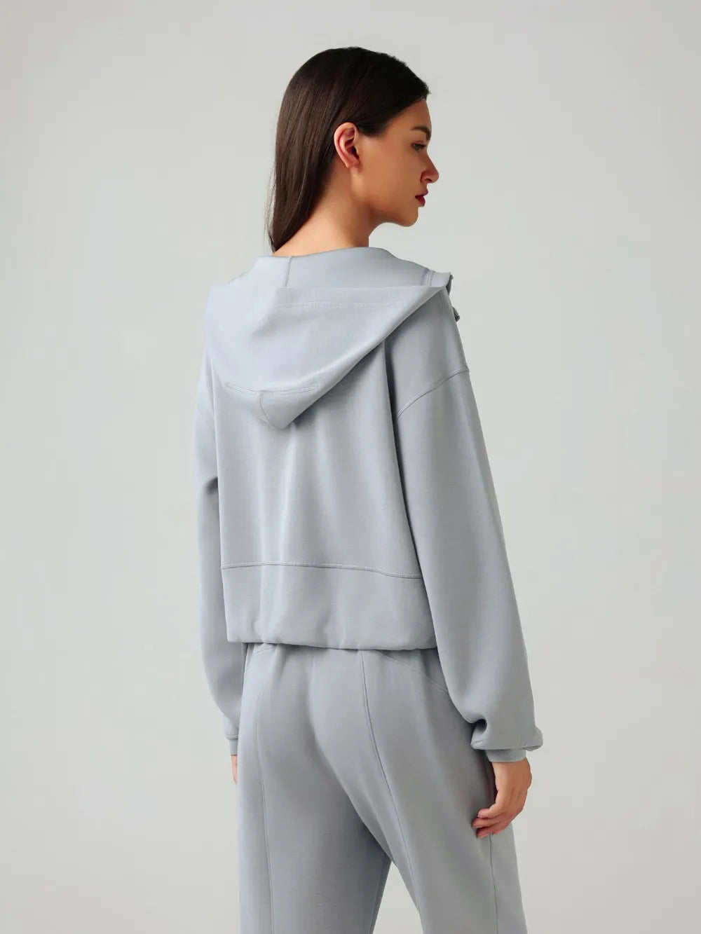 Millennia Zip Up Dropped Shouder Active Hooded - cas7m