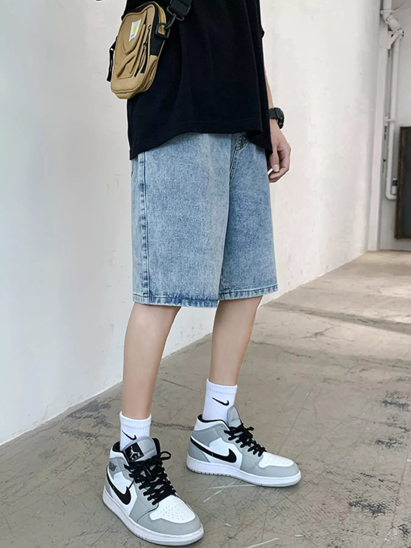 Men's Casual Loose Fit Denim Shorts - cas7m