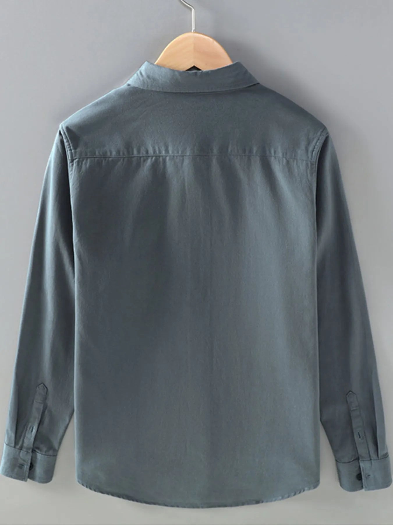 Men's Plus Size Button Up Long Sleeve Shirt - cas7m