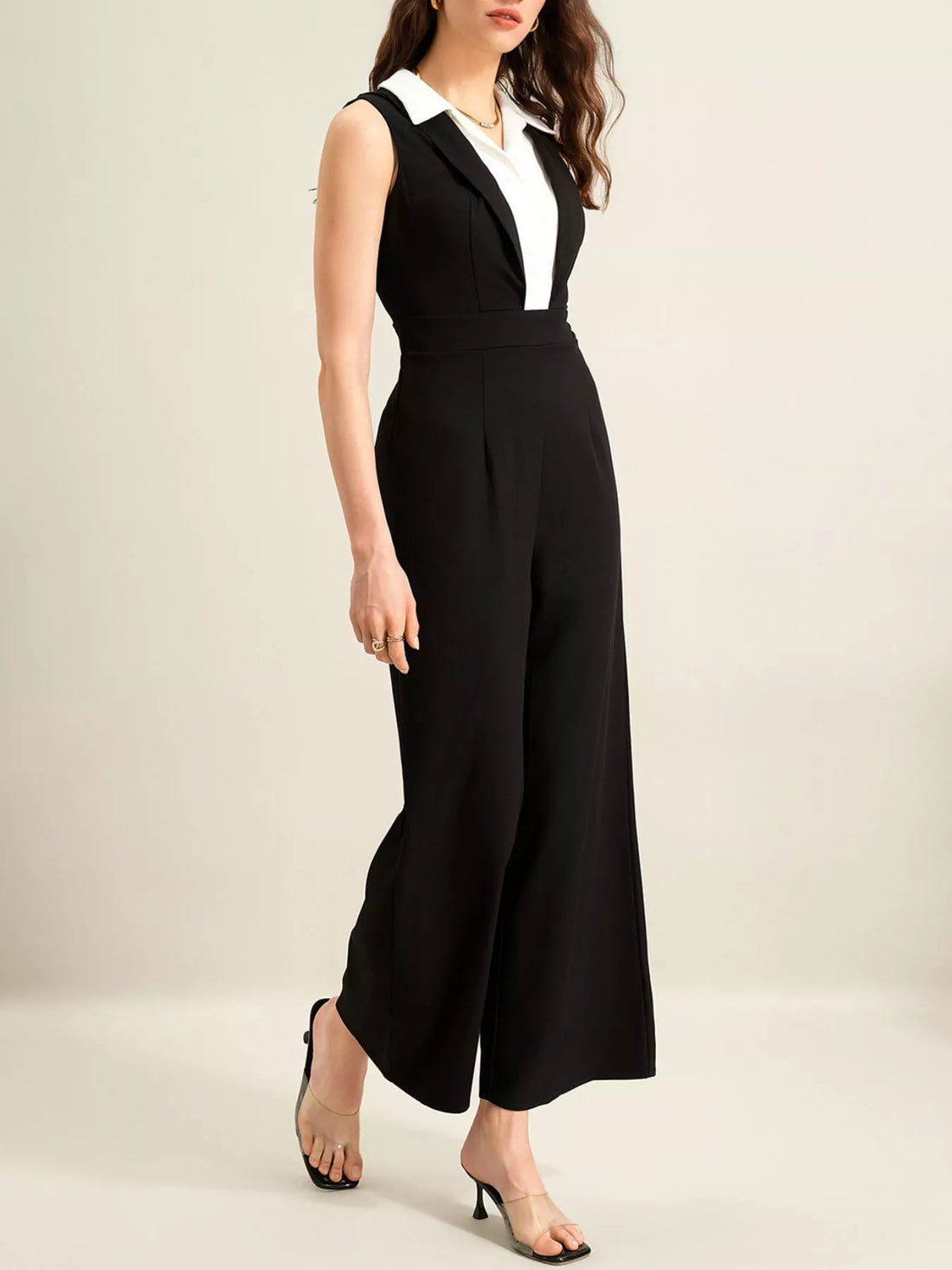 Sleeveless Wide Leg Jumpsuit - cas7m