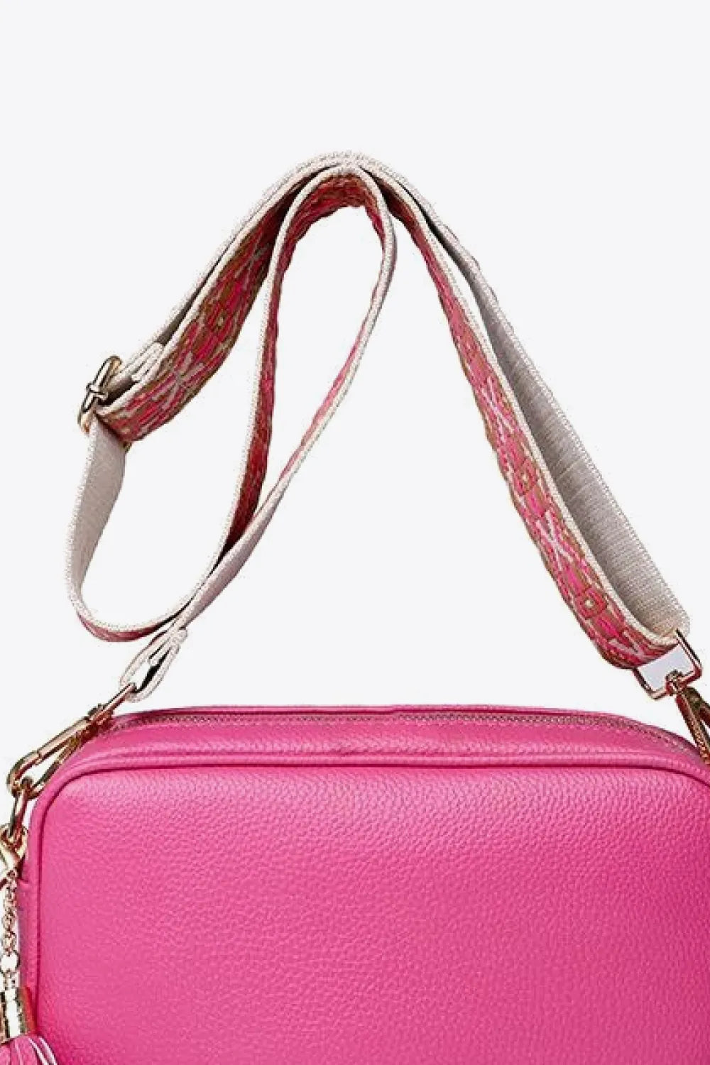 PU Leather Tassel Crossbody Bag - cas7m