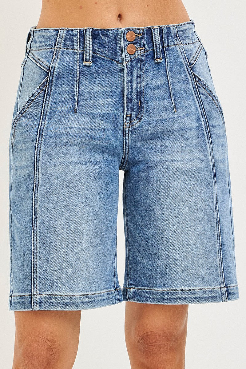 RISEN 2-Button Slouchy Jorts with Pockets - cas7m