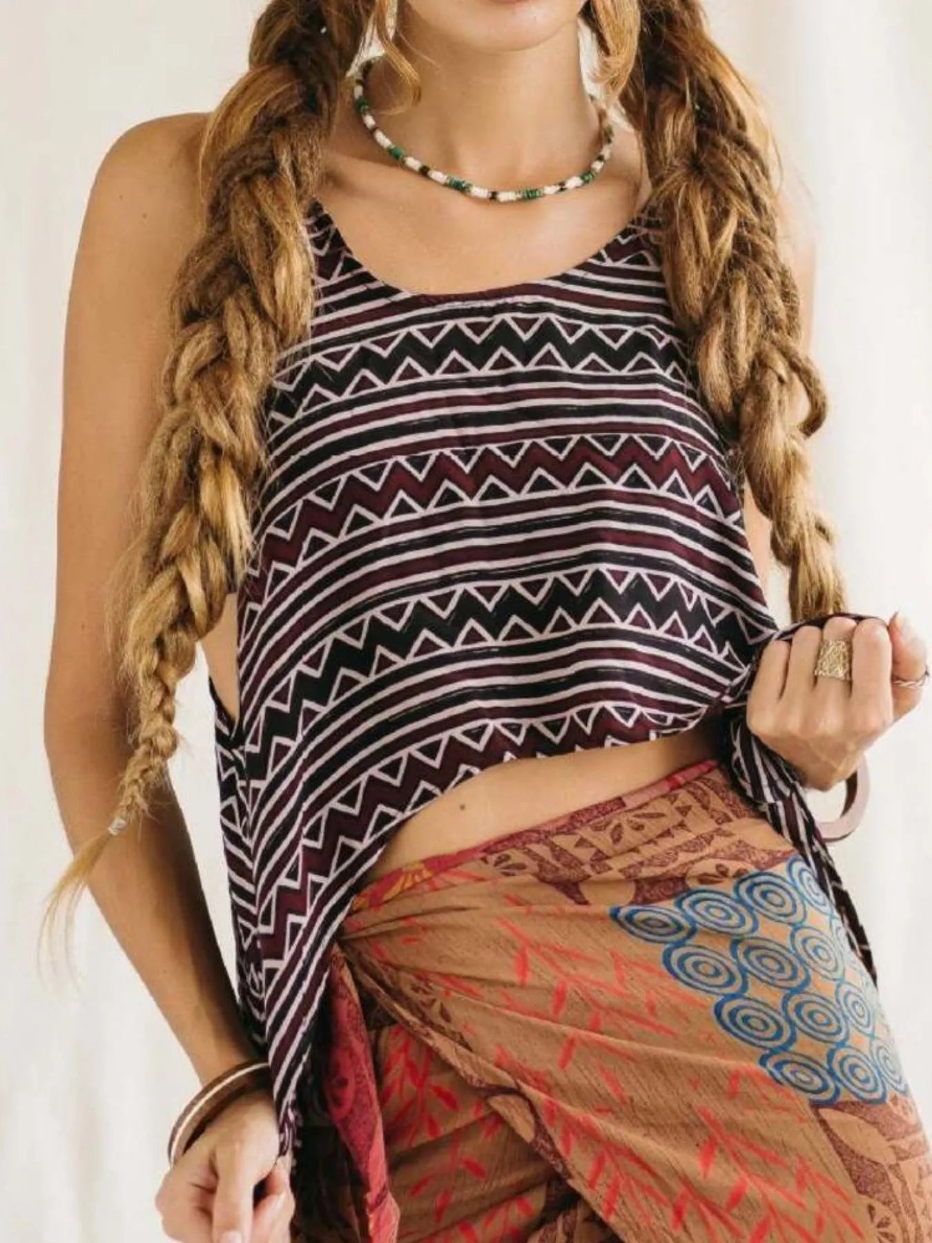 Printed Scoop Neck Tank - cas7m