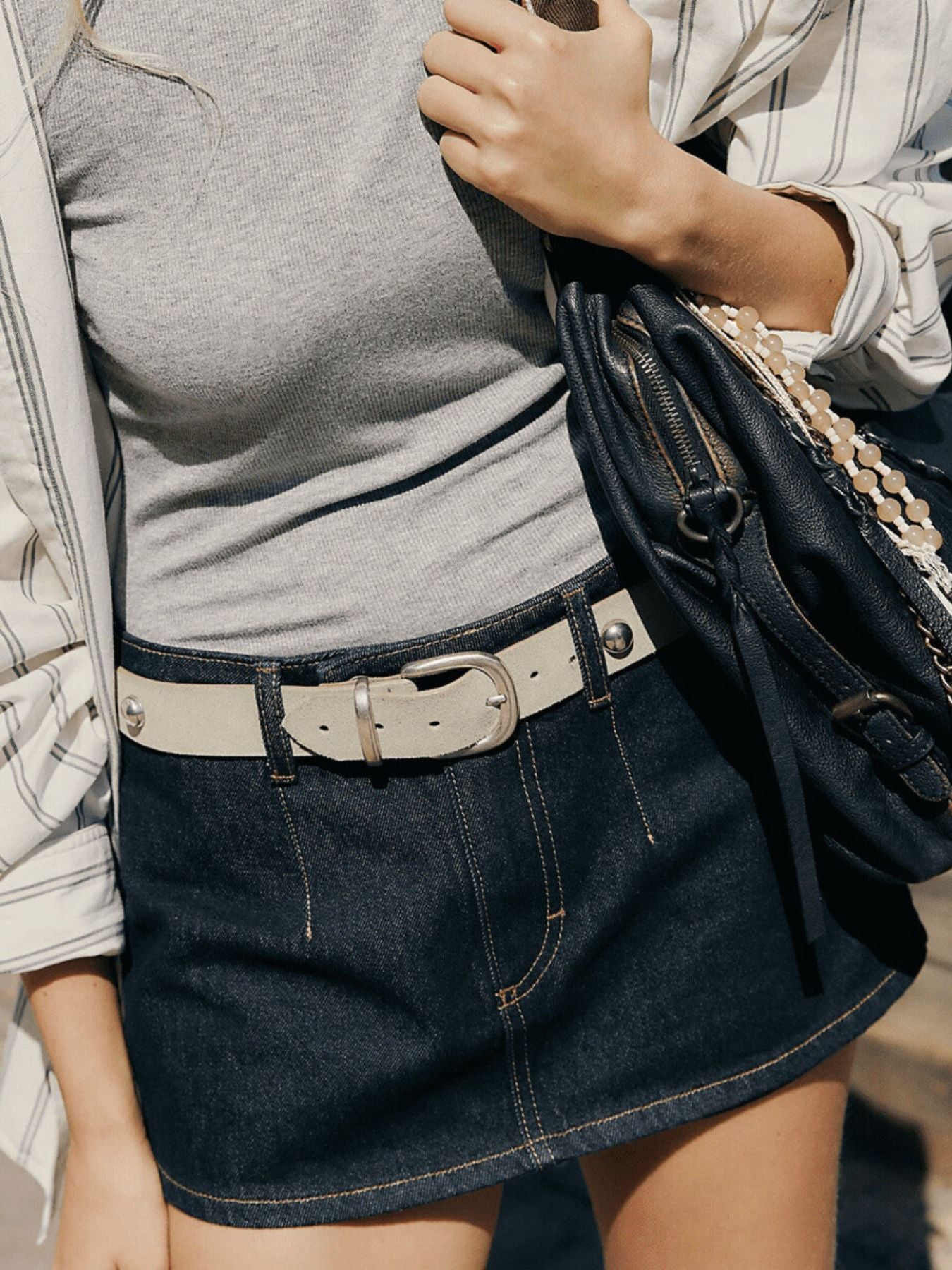 Classic Wash Denim Mini Skort - cas7m