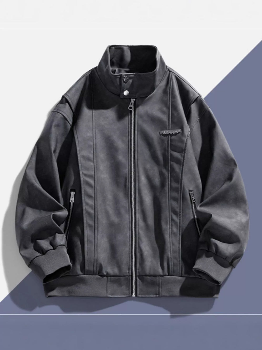 Men's Plus Size Zip Up Long Sleeve Jacket - cas7m