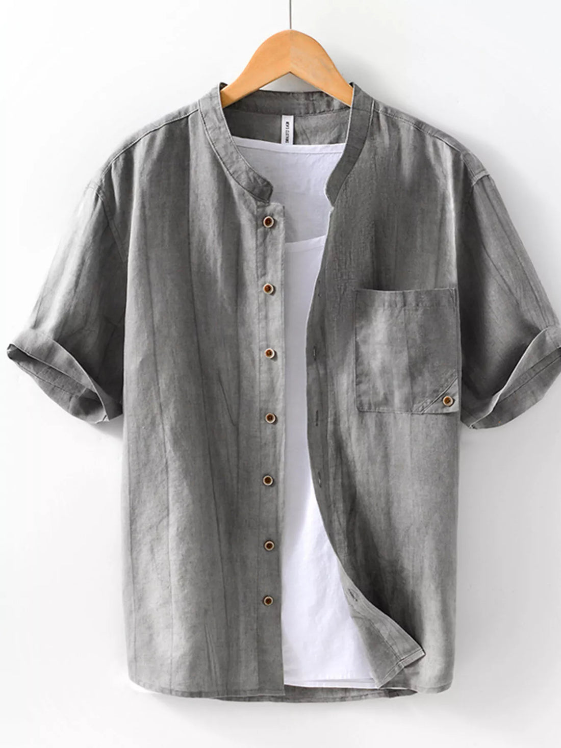 Men's Plus Size Casual Button Up Short Sleeve Shirt - cas7m