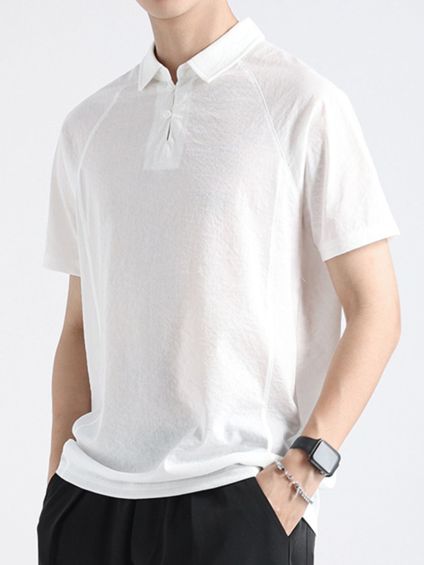 Men's Plus Size Lightweight Short Sleeve Polo - cas7m