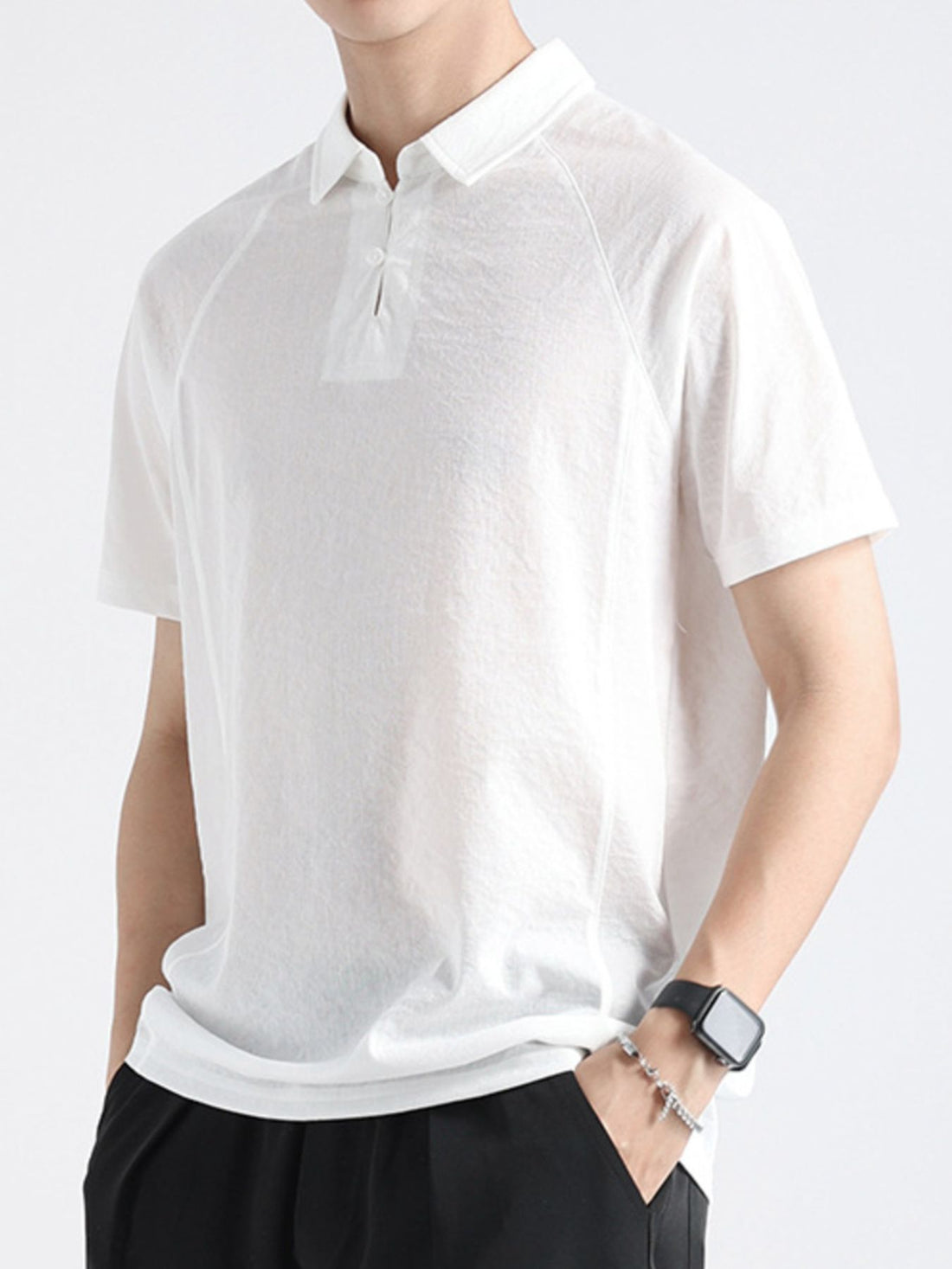 Men's Plus Size Lightweight Short Sleeve Polo - cas7m