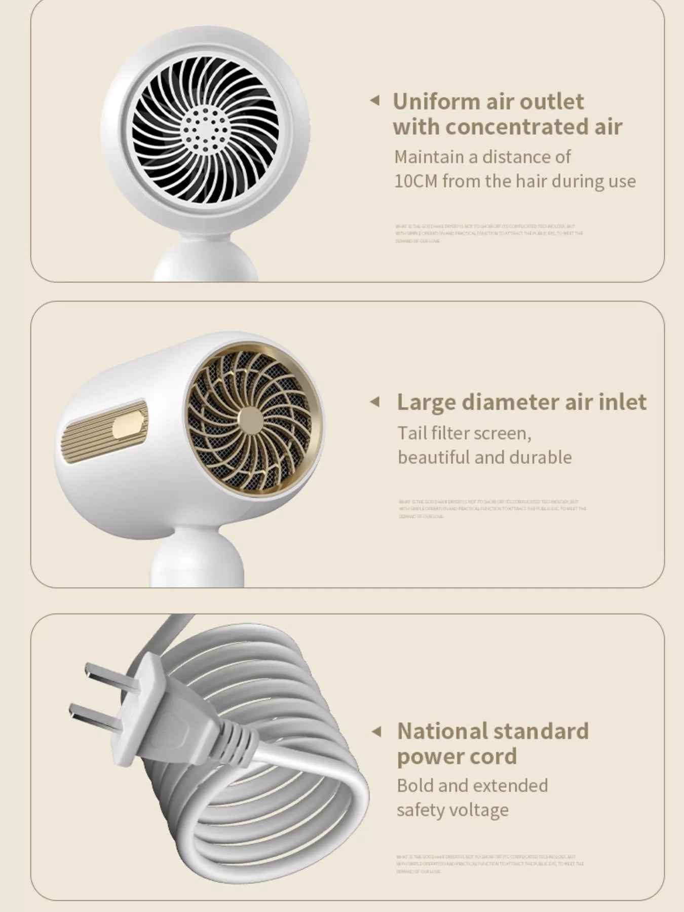 Compact Ionic Hair Dryer with Blue Light Shine Technology - cas7m