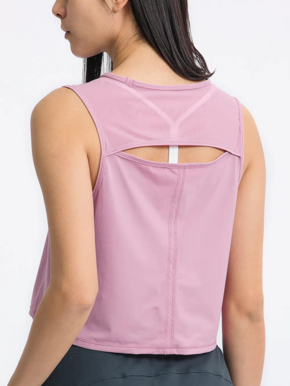 Millennia Round Neck Cropped Active Tank - cas7m