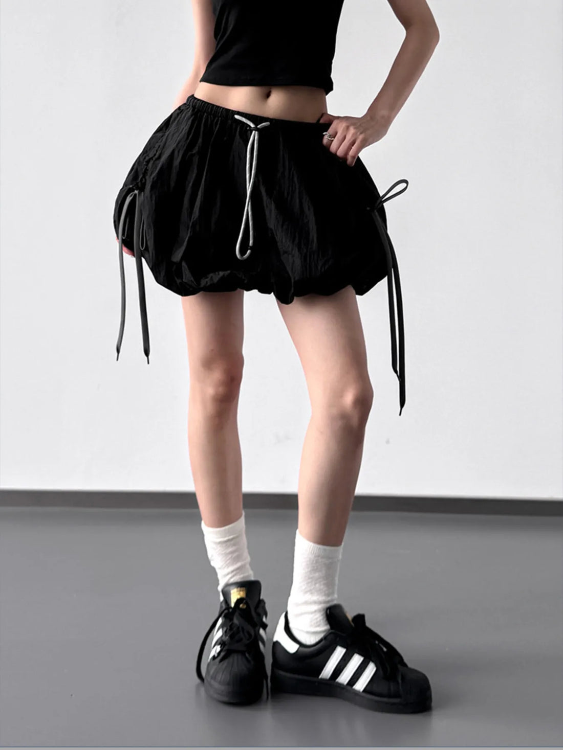 Bubble Drawstring Casual Shorts - cas7m