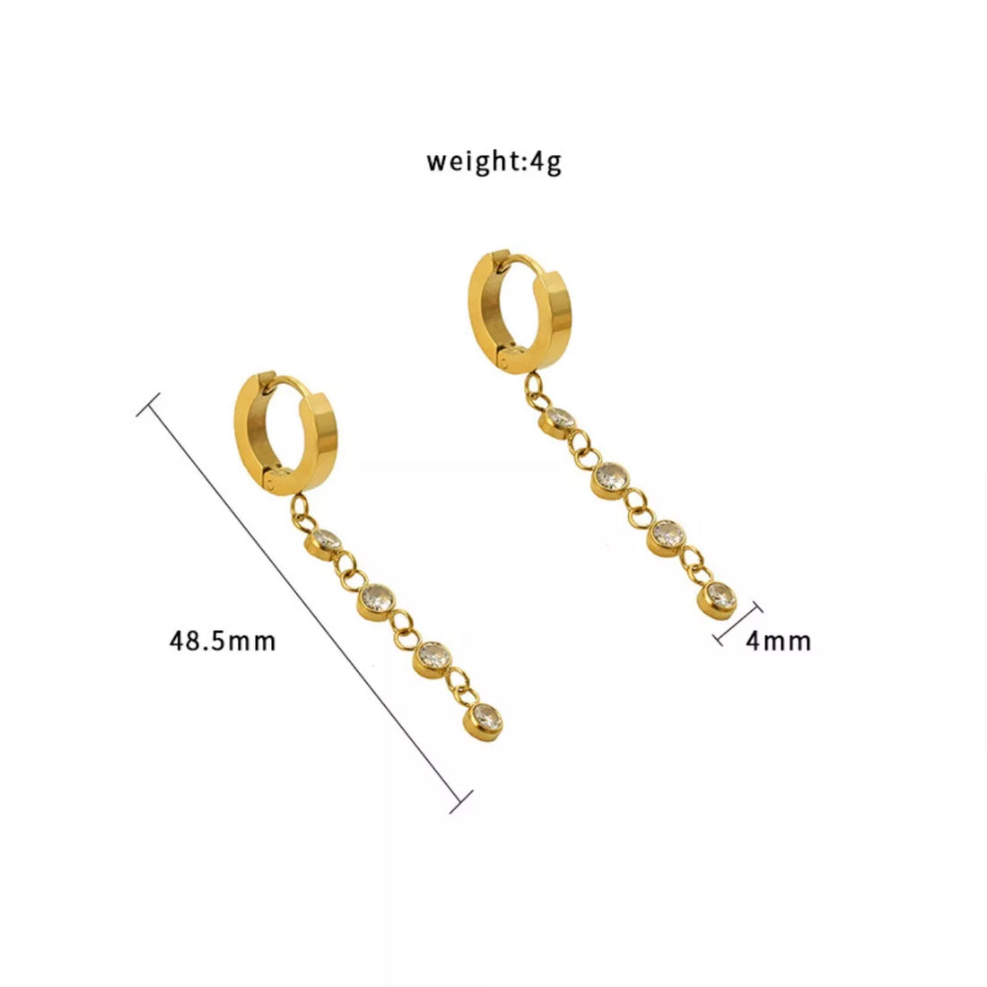 18K Gold-Plated Hoop Drop Earrings - cas7m