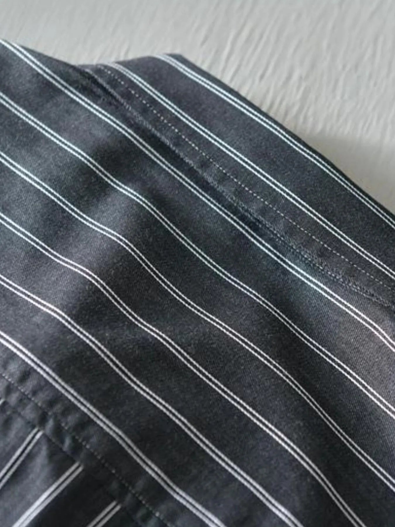Men's Plus Size Striped Button Up Long Sleeve Shirt - cas7m