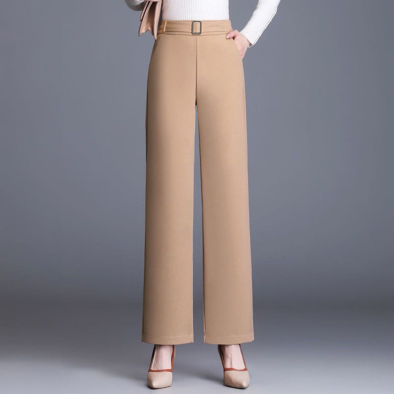 Women's New Elastic Wide Leg Pants - cas7m