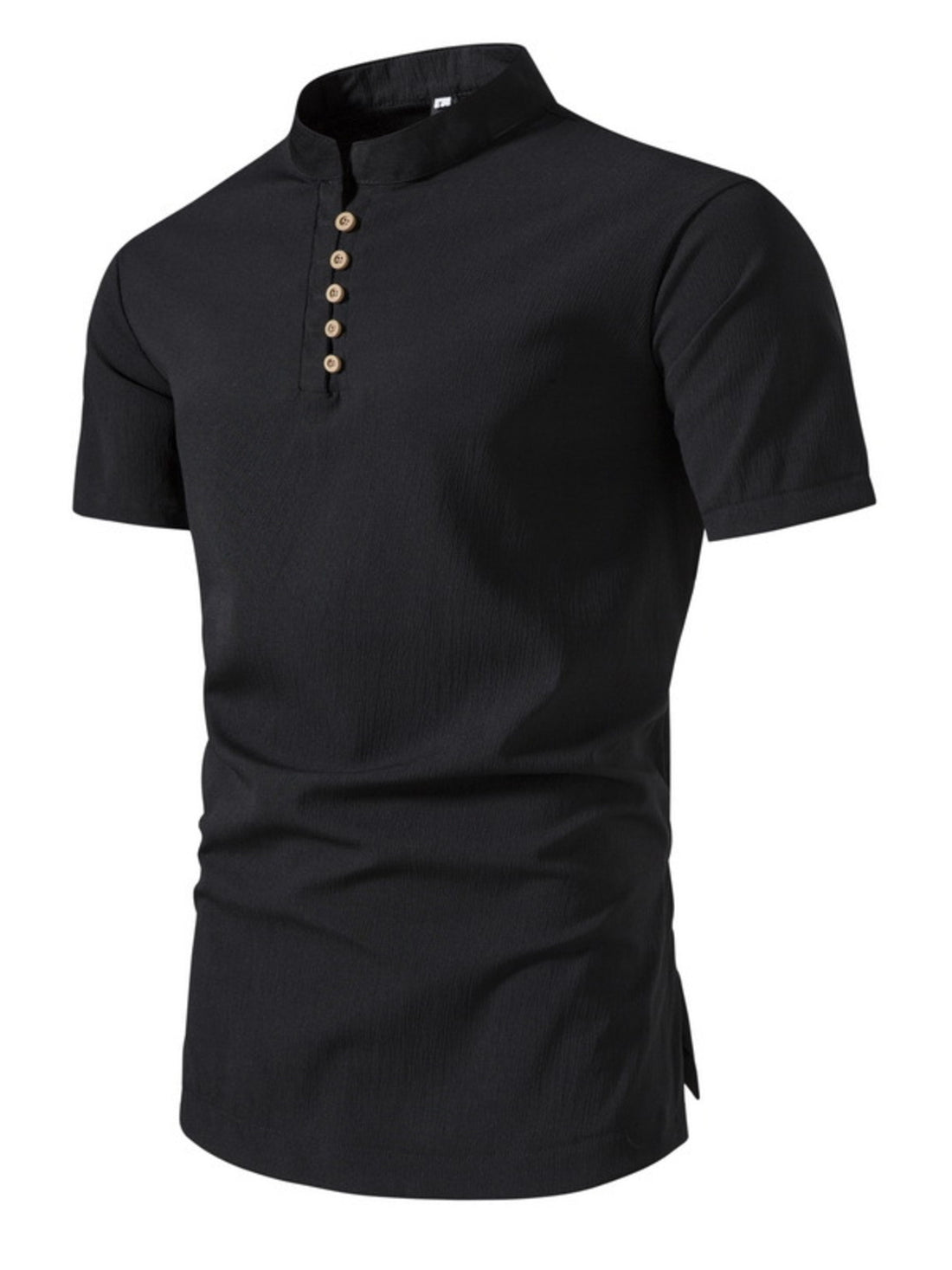 Men's Plus Size Button Detail Short Sleeve Shirt - cas7m