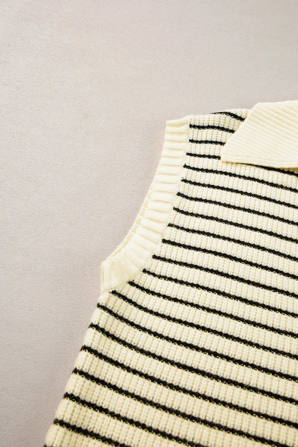 Striped Collared Neck Tank - cas7m