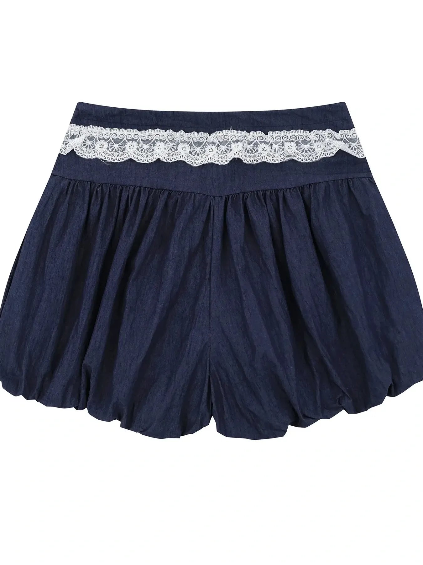 Lace Trim Shorts with Drawstring - cas7m
