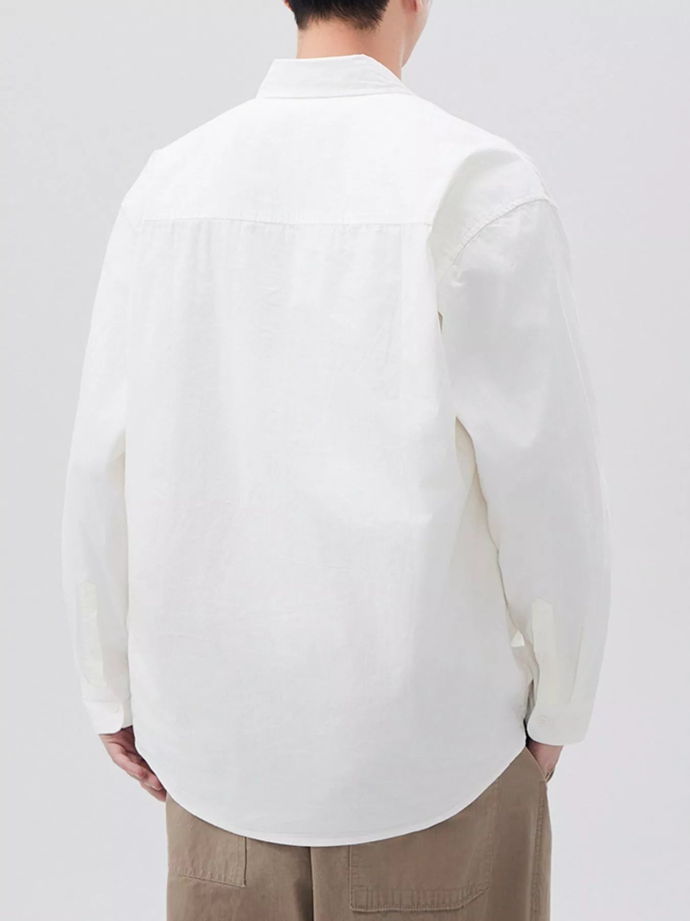 Men's Plus Size Button Up Long Sleeve Shirt - cas7m