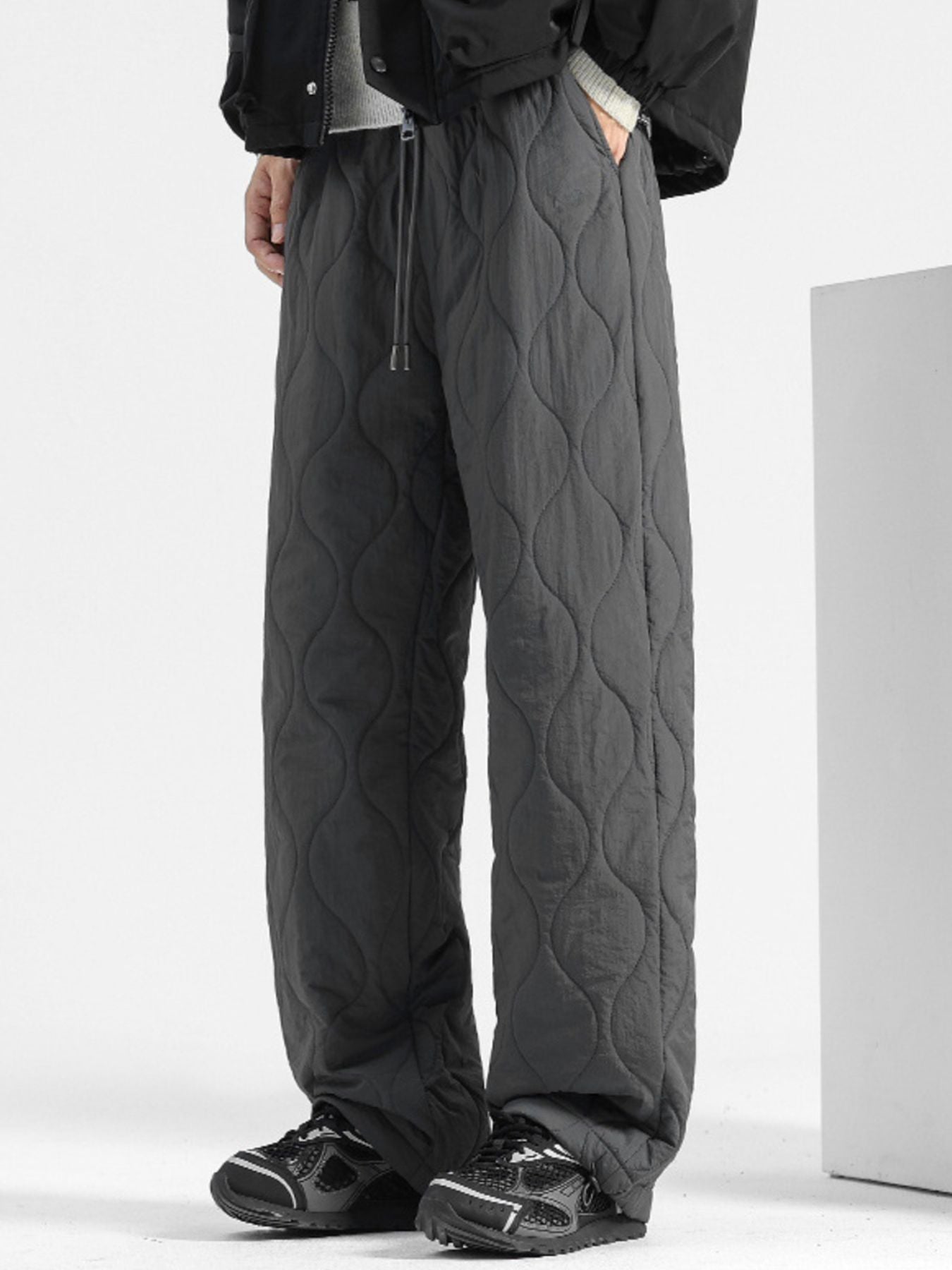 Men's Plus Size Quilted Loose-Fit Pants - cas7m