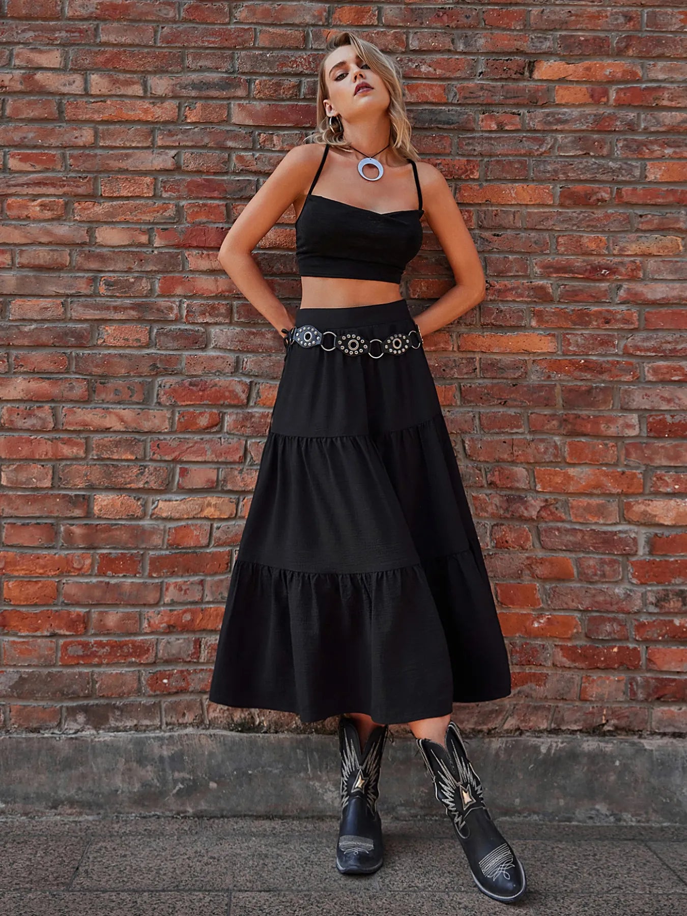 Tiered Midi Skirt - cas7m