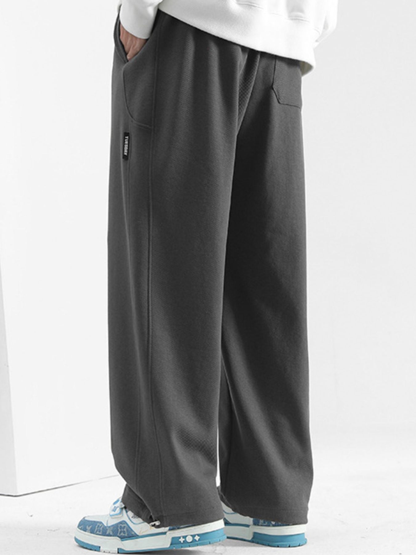 Men's Plus Size Casual Loose-Fit Drawstring Pants - cas7m