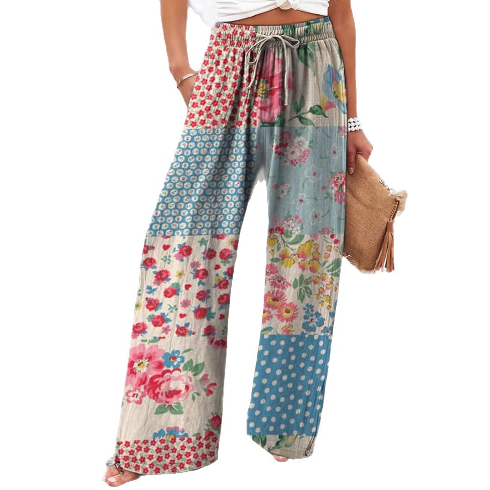 Womens Retro Casual Versatile Wide-leg Pants - cas7m