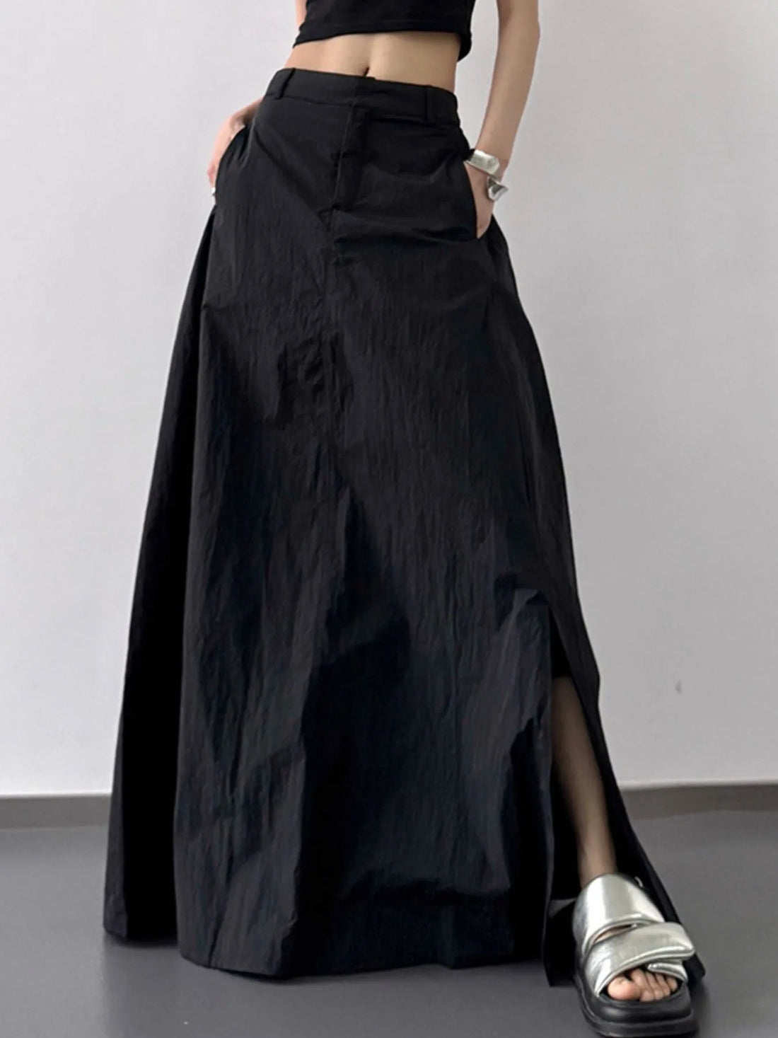 High Waist Slit Maxi Skirt - cas7m