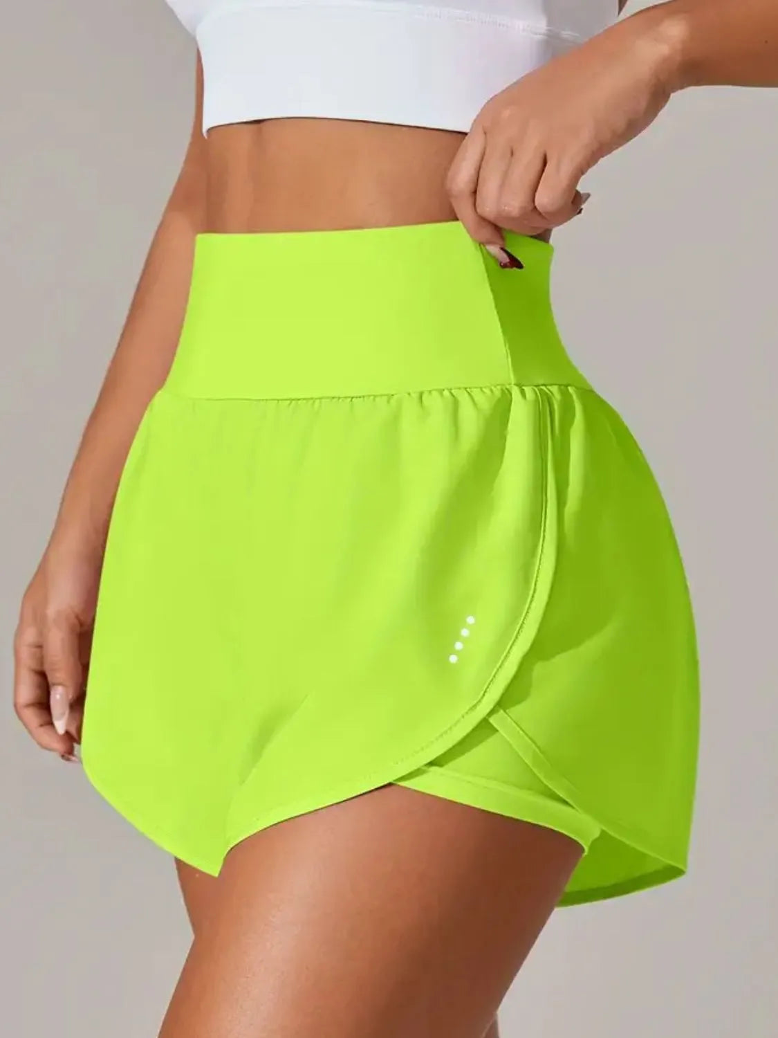 Pocketed High Waist Active Shorts - cas7m