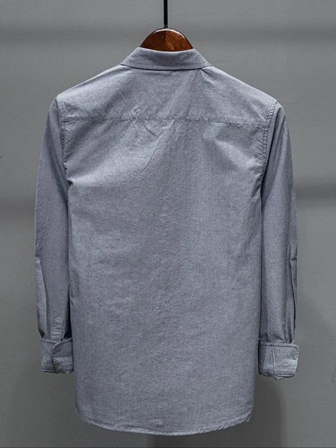 Men's Plus Size Button Up Long Sleeve Shirt - cas7m