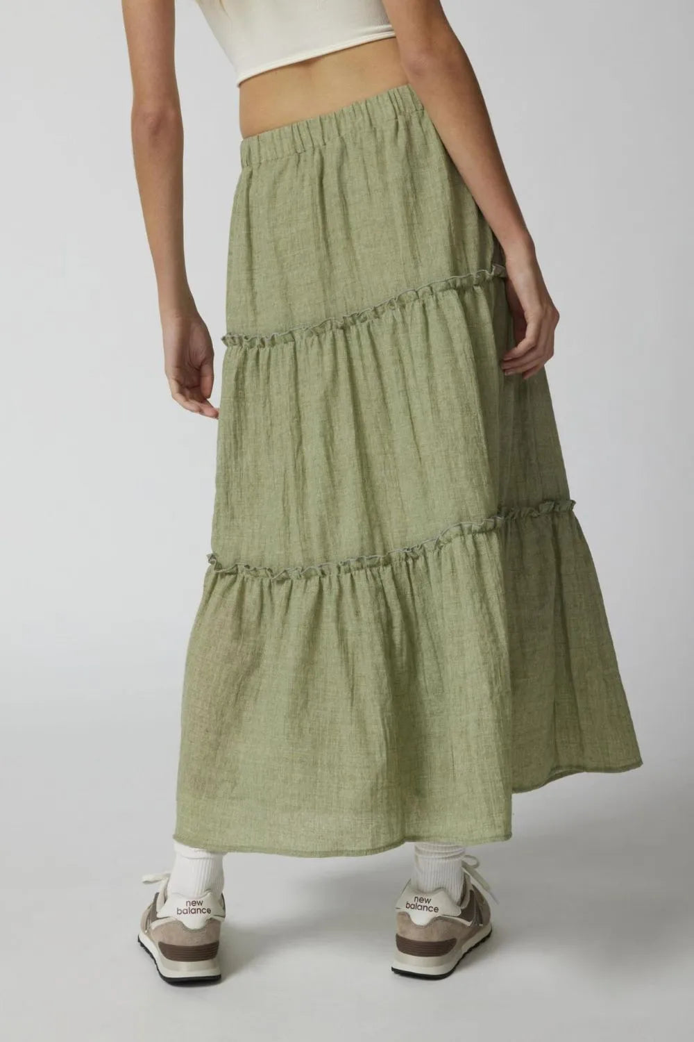 Frill Elastic Waist Skirt - cas7m