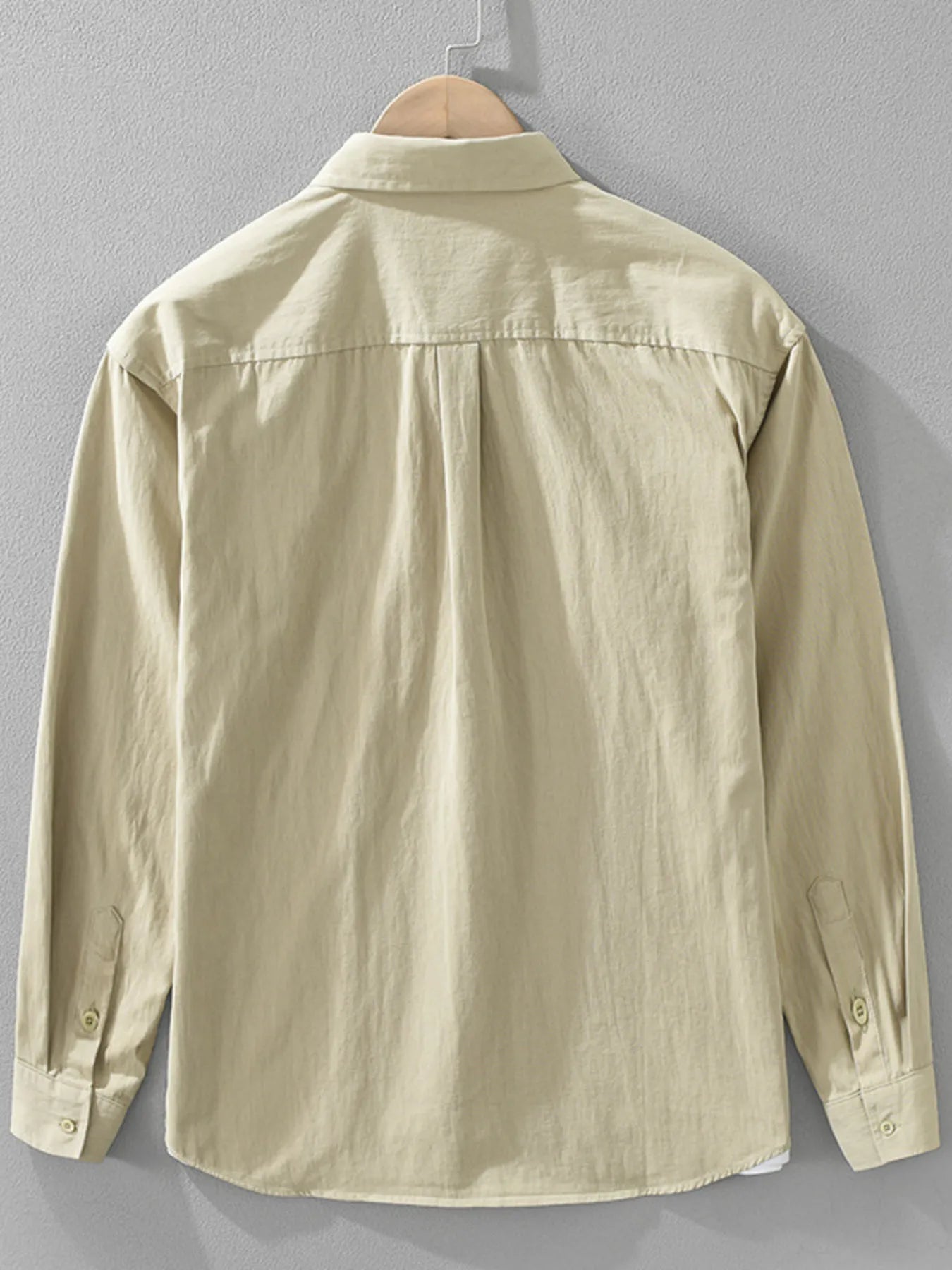 Men's Plus Size Button Up Long Sleeve Shirt - cas7m