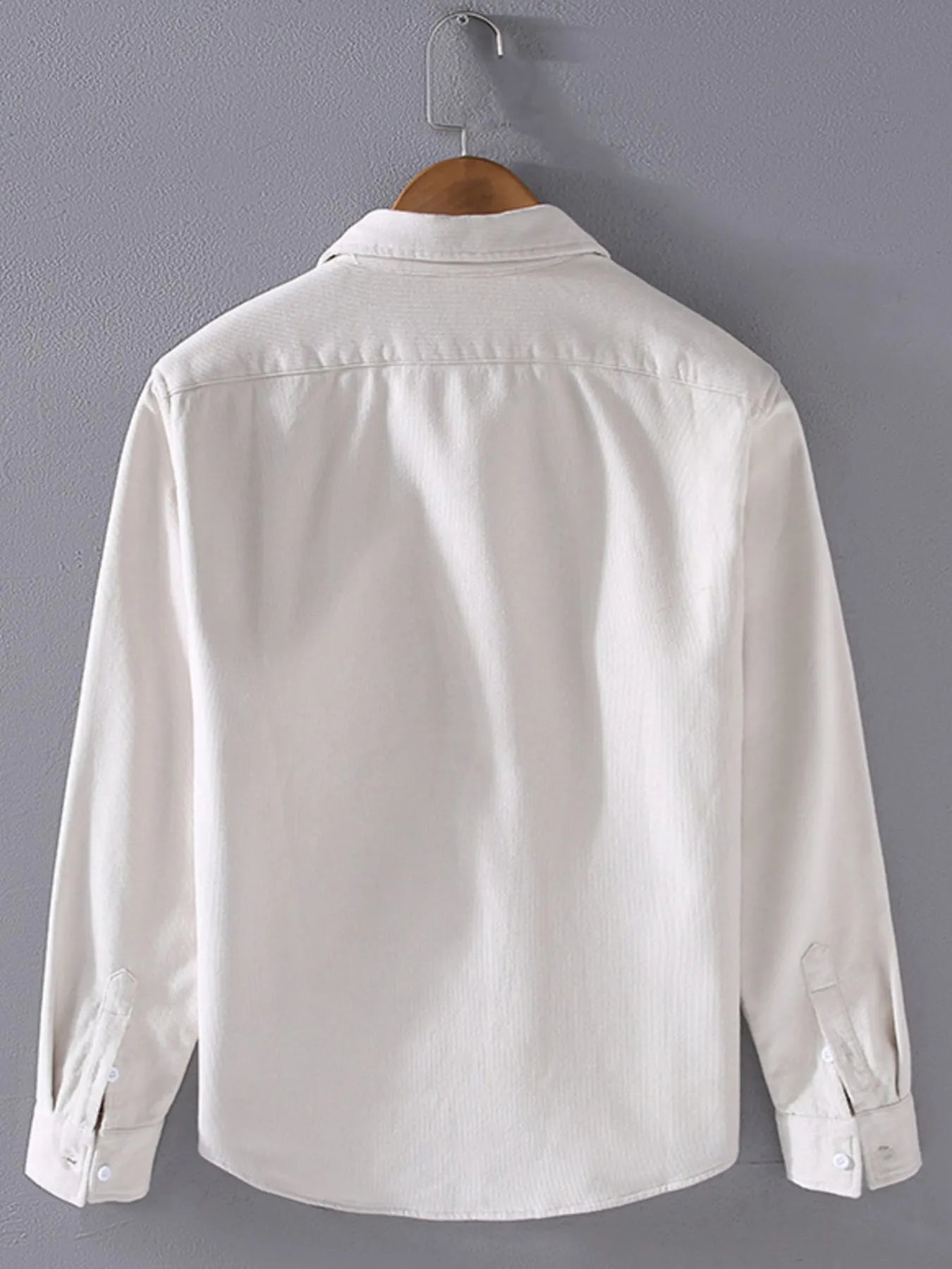 Men's Plus Size Button Up Long Sleeve Shirt - cas7m